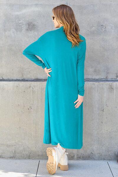 Basic Bae Full Size Open Front Long Sleeve Cover Up - Mint&Lace