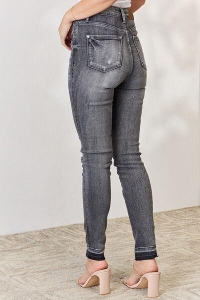 Judy Blue Full Size High Waist Tummy Control Release Hem Skinny Jeans - Mint&Lace