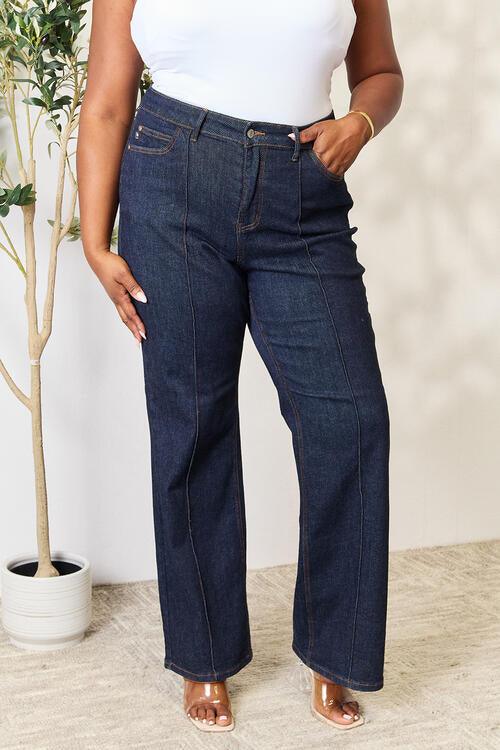 Judy Blue Full Size High Waist Wide Leg Jeans - Mint&Lace