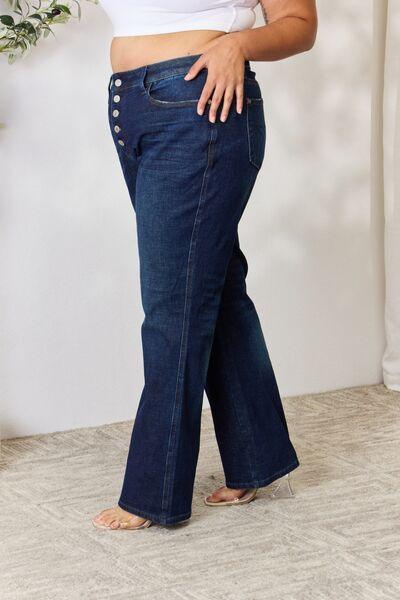 Judy Blue Full Size Button-Fly Straight Jeans - Mint&Lace