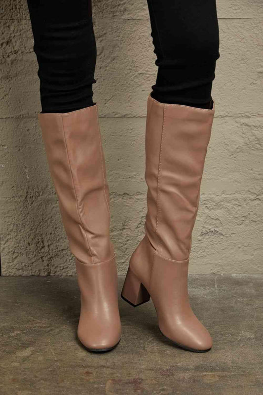 East Lion Corp Block Heel Knee High Boots - Mint&Lace
