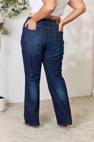 Judy Blue Full Size Button-Fly Straight Jeans - Mint&Lace