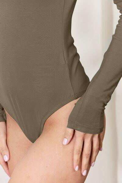 Basic Bae Full Size Round Neck Long Sleeve Bodysuit - Mint&Lace