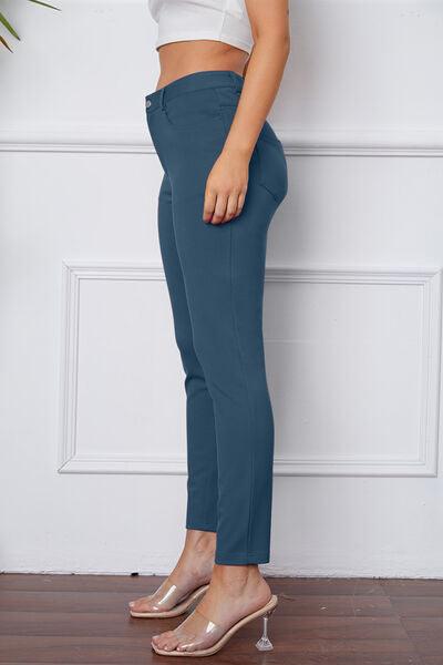 Basic Bae Full Size Stretchy Stitch Pants - Mint&Lace